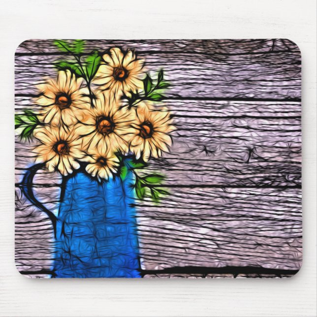 Mousepad Estigma russo, girassol amarelo-vaso (Frente)