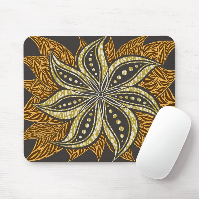 Mousepad Estilo de Batik Floral Abstrato africano (Com mouse)