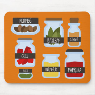 Mousepad Estilo de cozinhar de potes coloridos