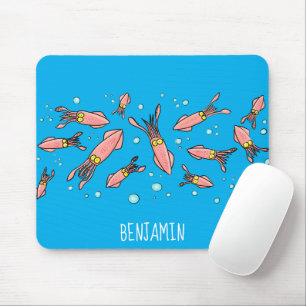 Mousepad Estilo de desenho animado de lula rosa
