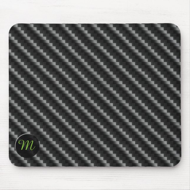 Mousepad Estilo de fibra de carbono com monograma (Frente)