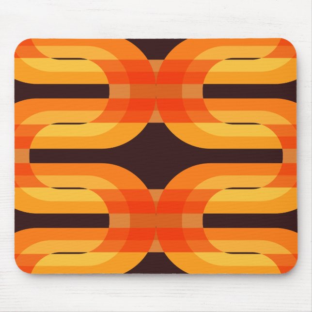 Mousepad estilo de padrão retrô 70s 60s (Frente)