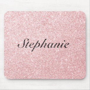 Mousepad Estilo de Sparkle Rosa de Nome Personalizado