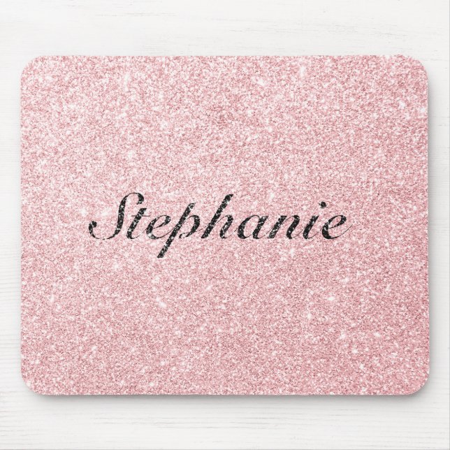 Mousepad Estilo de Sparkle Rosa de Nome Personalizado (Frente)
