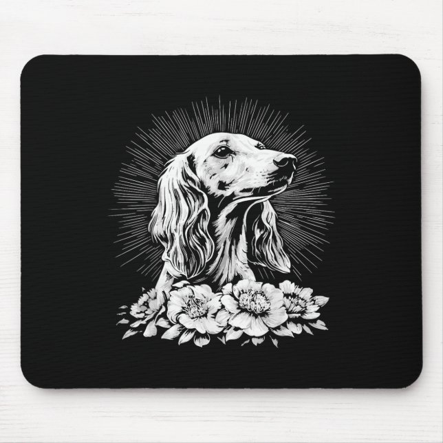 Mousepad Estilo de Tatuagem Lover Saluki Retro Cog (Frente)