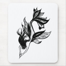 Mousepad Estilo de Tatuagem Sereia Desenho De Tinta Sombrea