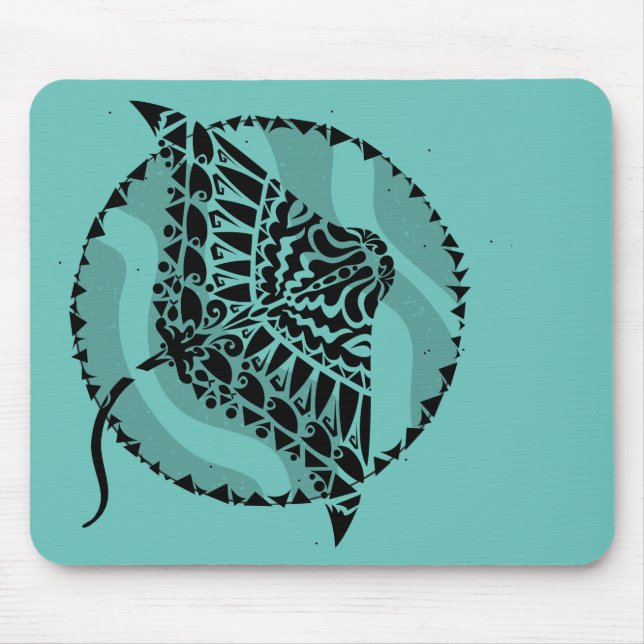 Mousepad Estilo de Tatuagem Tribal Manta Ray (Frente)
