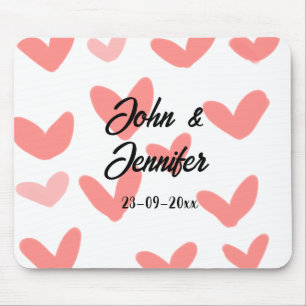 Mousepad estilo de texto minimalista simples branco casamen