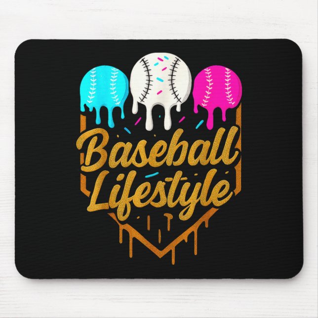 Mousepad Estilo de vida de beisebol, Sorvete de gotejamento (Frente)