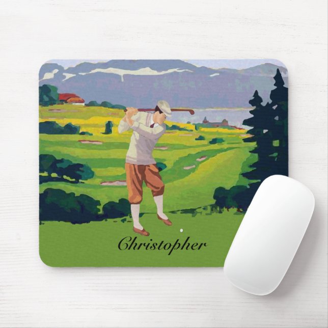 Mousepad Estilo de Vintage Personalizado Altas Cena de Golf (Com mouse)