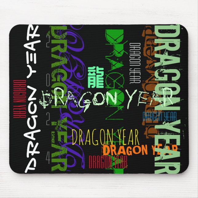 Mousepad Estilo do grafite Repetindo Ano do Dragão - MP (Frente)