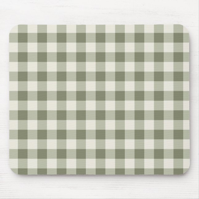 Mousepad Estilo Gingham do Clássico Green Farmhouse (Frente)