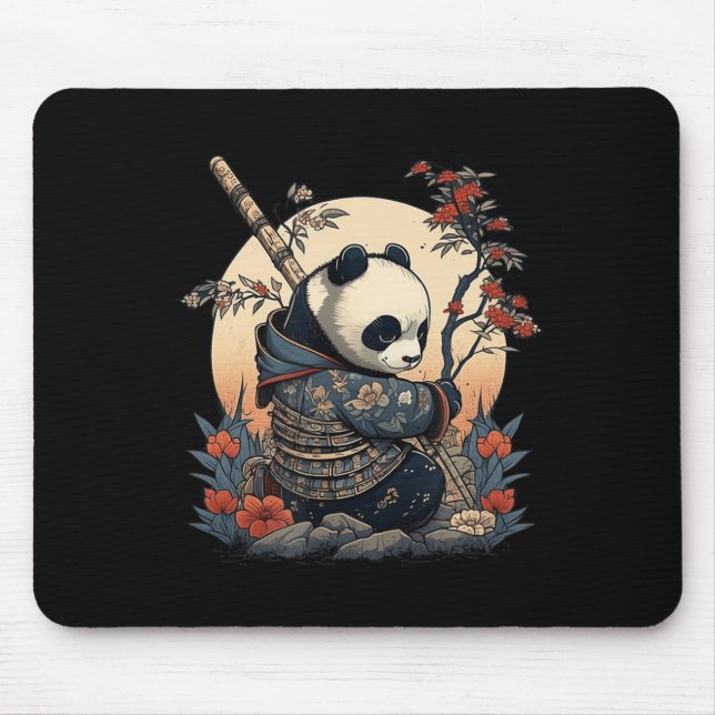 Mousepad Estilo japonês Samurai Anime Panda (Frente)