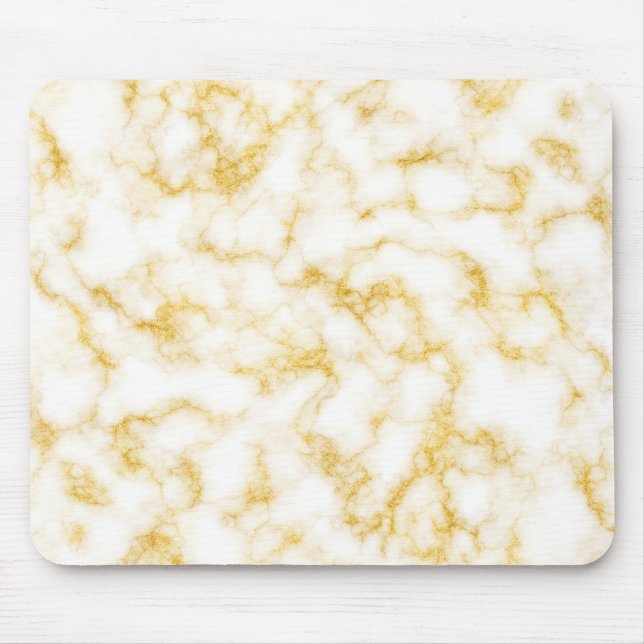 Mousepad Estilo Marble Elegante - Branco Dourado (Frente)