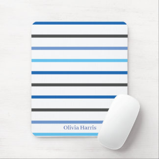 Mousepad Estilo Moderno Listras Azuis Personalizado