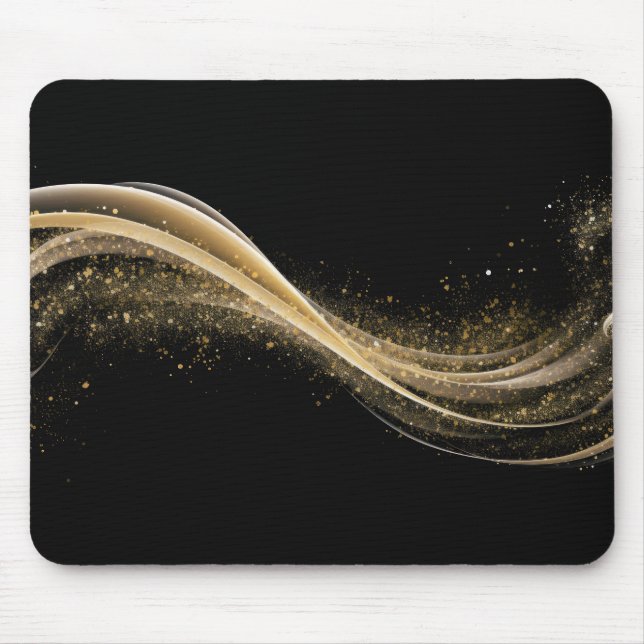 Mousepad Estilo Premium Preto Dourado Tech (Frente)