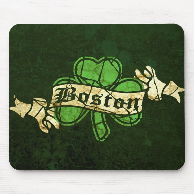 Mousepad Estilo Vintage Boston Shamrock (Frente)
