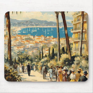 Mousepad Estilo Vintage Cannes French Viagem Watercolor