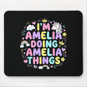 Mousepad Estou Amelia Fazendo Coisas de Amelia Garota Fofa