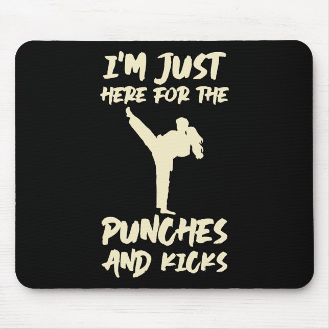 Mousepad Estou Aqui Só Para os Socos Kickboxing Kickboxer  (Frente)