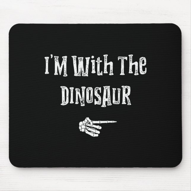 Mousepad Estou Com Fantasia de Dinossauro de Halloween Casa (Frente)