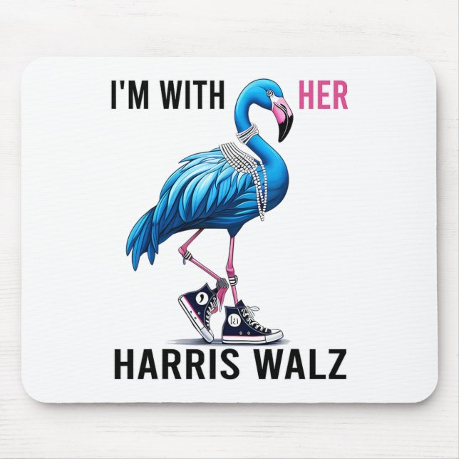 Mousepad Estou com o Harris W Flamingo Vote Blue (Frente)