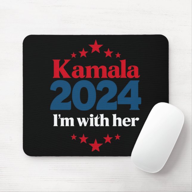 Mousepad Estou com seu voto em Kamala pelo presidente Kamal (Com mouse)