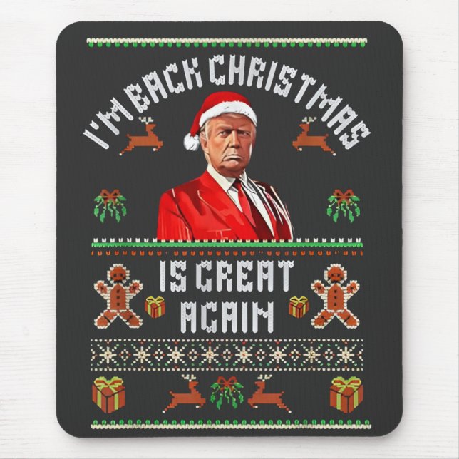 Mousepad Estou de Volta, O Natal É Ótimo de Novo Trump Elei (Frente)