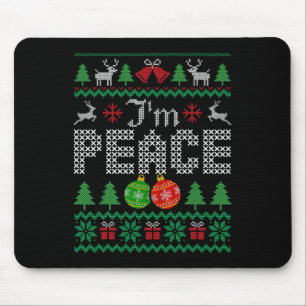 Mousepad Estou em paz. Vim em Casal de Natal feio