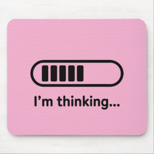Mousepad Estou Pensando... Barra de Progresso Rosa Minimali