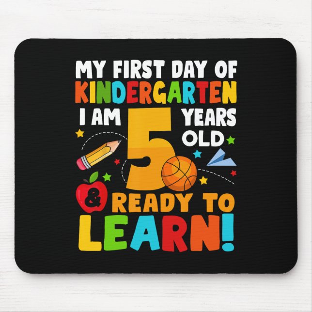 Mousepad Estou pronto para aprender meu primeiro dia de edu (Frente)
