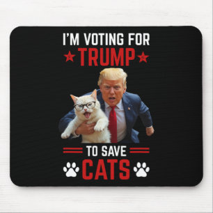 Mousepad Estou votando em Trump para salvar os gatos Trump 