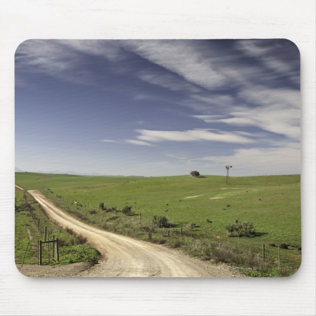 Mousepad Estrada de fazenda que retorce entre campos de (Frente)