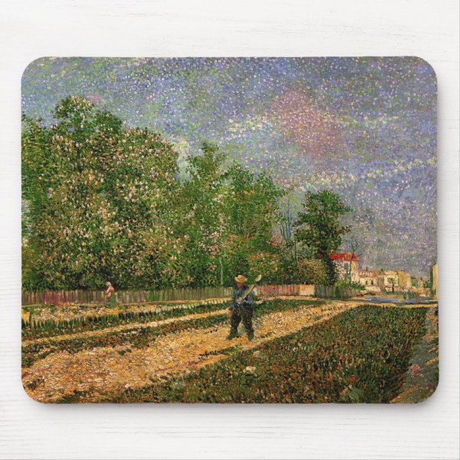 Mousepad Estrada de Paris com Camponês por Vincent van Gogh (Frente)