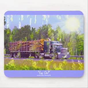 Mousepad Estrada de registo do caminhão que conduz a arte