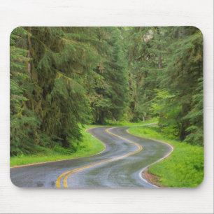 Mousepad Estrada do Rio Sol Duc através da floresta