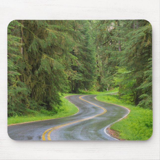 Mousepad Estrada do Rio Sol Duc através da floresta (Frente)