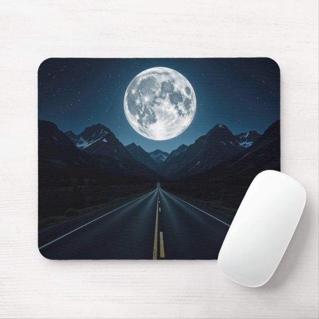 Mousepad Estrada Montanhosa ao Luar (Com mouse)