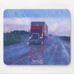 Mousepad Estrada vermelha do caminhão que conduz na arte