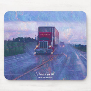 Mousepad Estrada vermelha do caminhão que conduz na arte