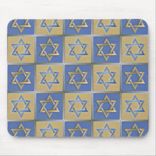 Mousepad Estrela Azul Dourada de Painéis de Arte David