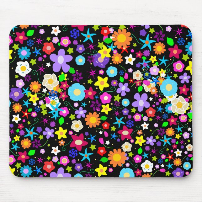 Mousepad Estrela bonito da flor (Frente)