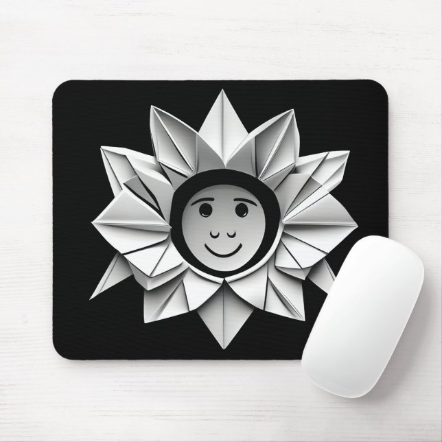 Mousepad Estrela Branca De Origami Com Sorriso (Com mouse)
