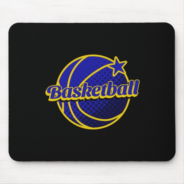 Mousepad Estrela de Basquete Azul e Amarelo (Frente)