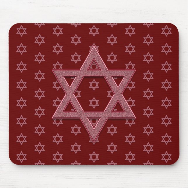 Mousepad Estrela de Davi Rosa Sem Costura (Frente)