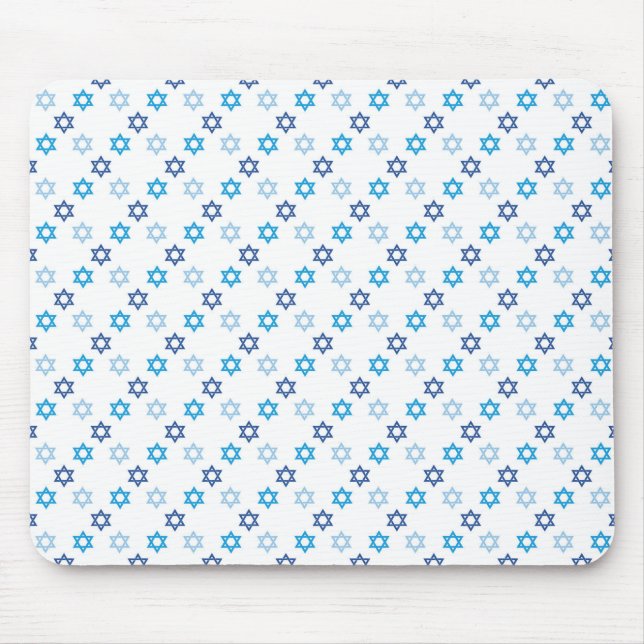 Mousepad Estrela de David Jewish Blue e White (Frente)
