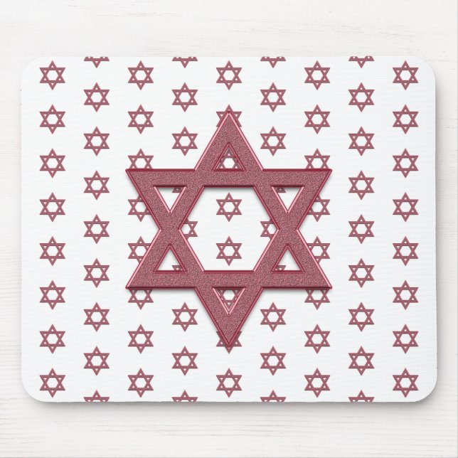 Mousepad Estrela de David Rosa Sem Costura (Frente)