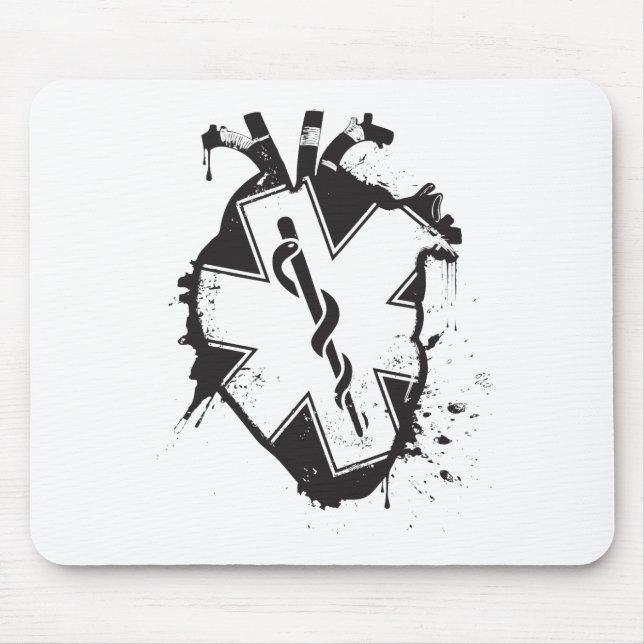 Mousepad estrela do coração anatômico da vida (Frente)