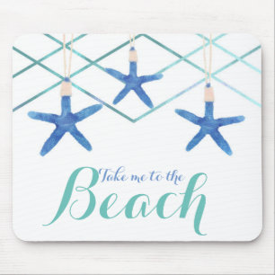 Mousepad Estrela do Mar e Linhas Modernas Praia Elegante Pe