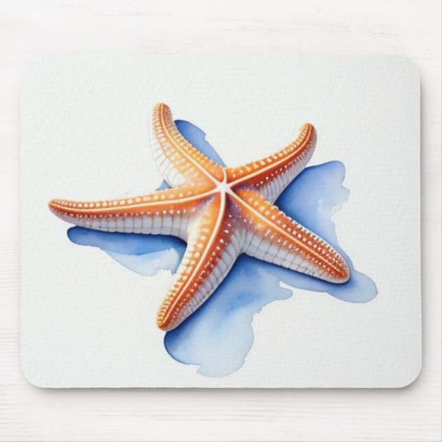Mousepad Estrela do Mar e Silhueta Azul (Frente)